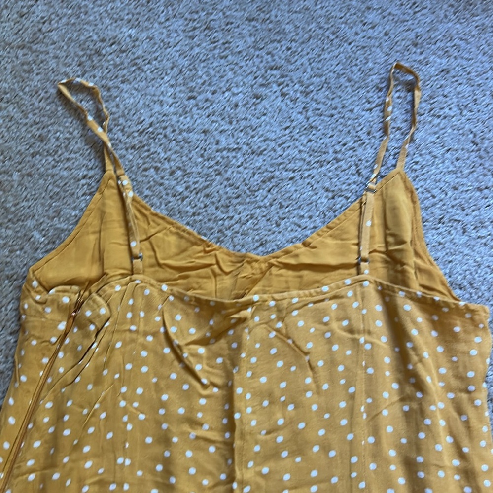 Abercrombie and Fitch Women’s Yellow Polka Dot Midi Dress size Large L - Picture 6 of 7
